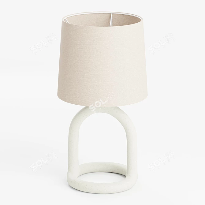 Boho Resin Base Table Lamp 3D model image 1