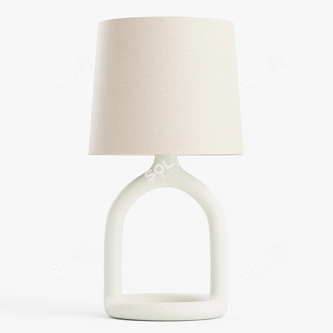 Boho Resin Base Table Lamp 3D model image 2