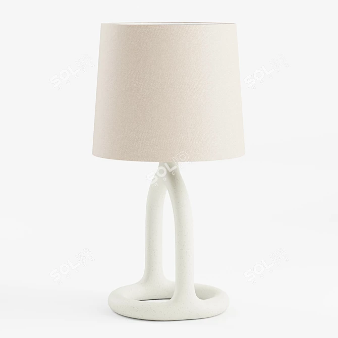 Boho Resin Base Table Lamp 3D model image 4