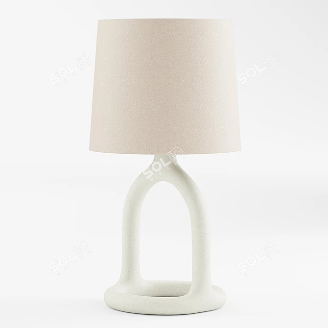 Boho Resin Base Table Lamp 3D model image 5