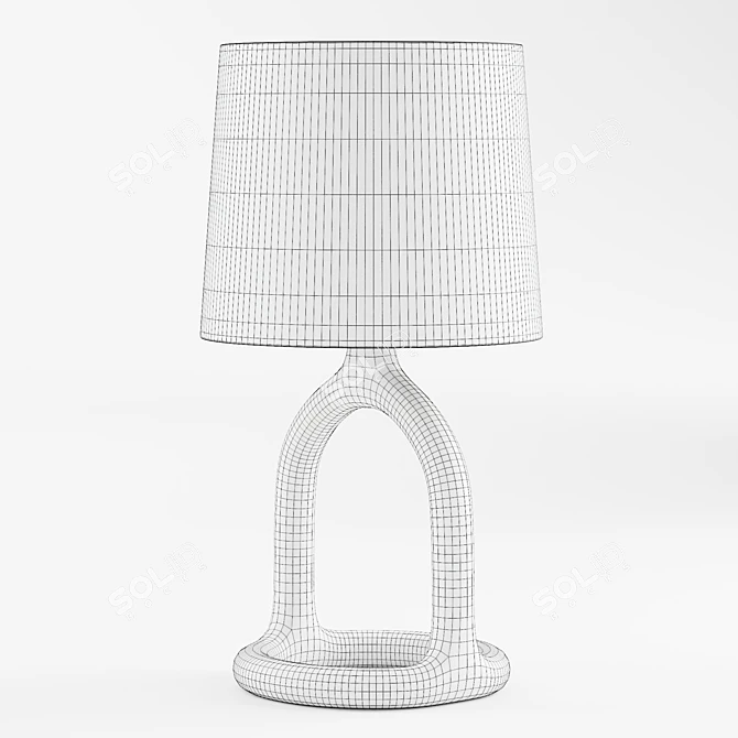 Boho Resin Base Table Lamp 3D model image 6