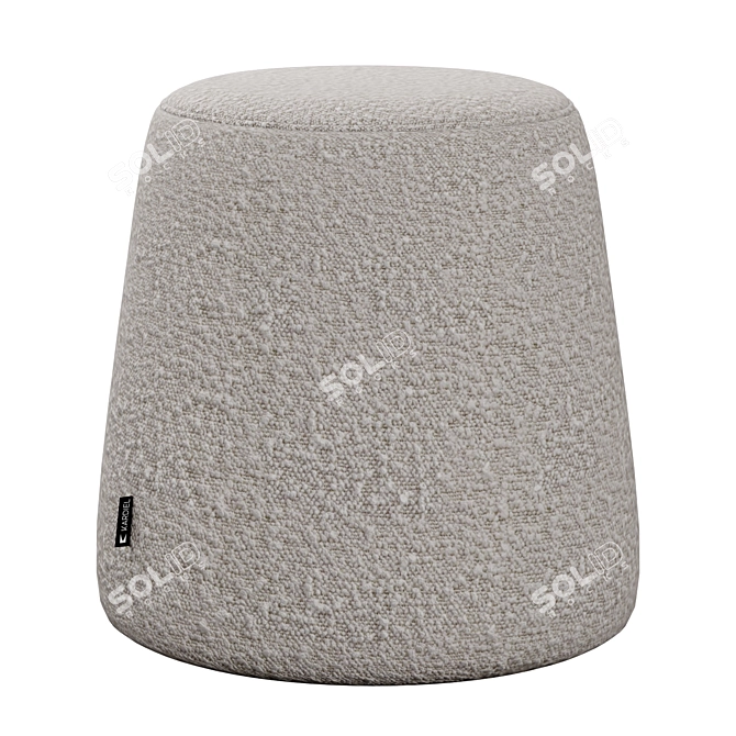 Cream Boucle Ottoman: Thimble 20 Kardiel 3D model image 1