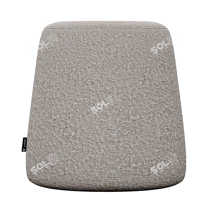 Cream Boucle Ottoman: Thimble 20 Kardiel 3D model image 2