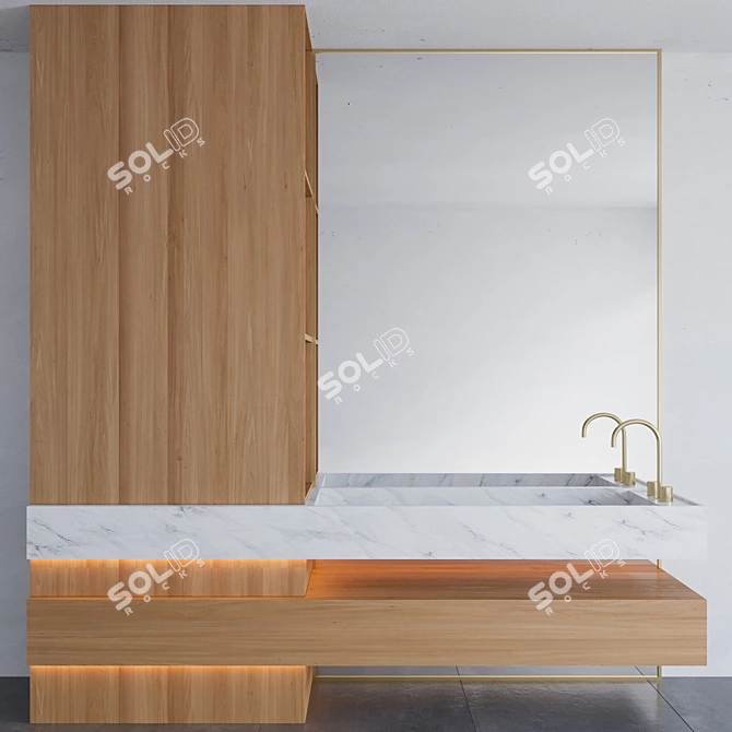 Sleek Bathroom Ensemble 3D model image 1