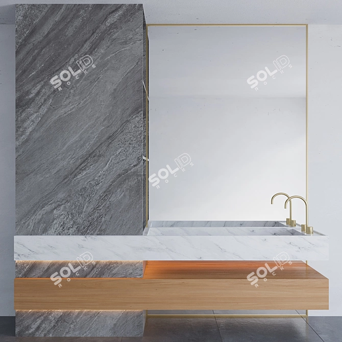 Sleek Bathroom Ensemble 3D model image 3