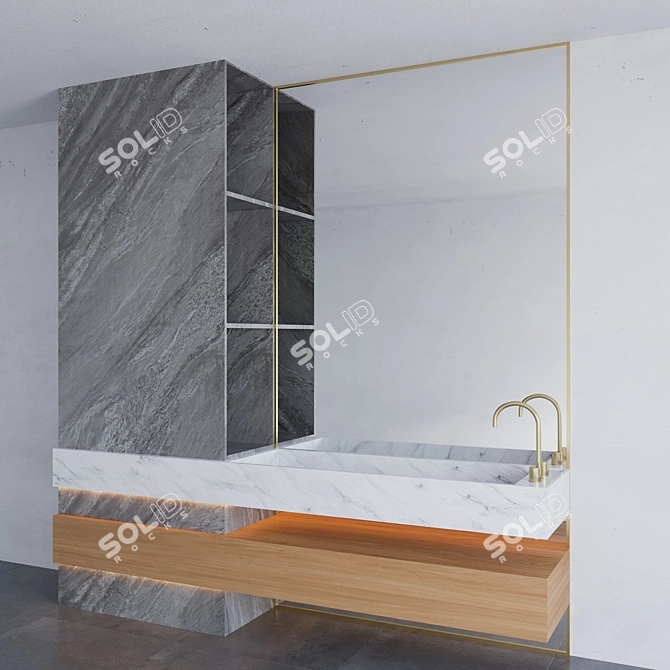 Sleek Bathroom Ensemble 3D model image 4