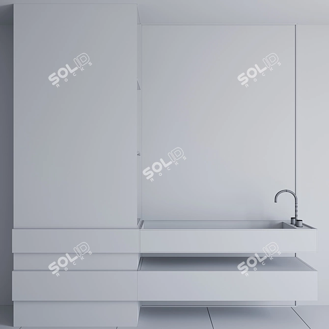 Sleek Bathroom Ensemble 3D model image 6