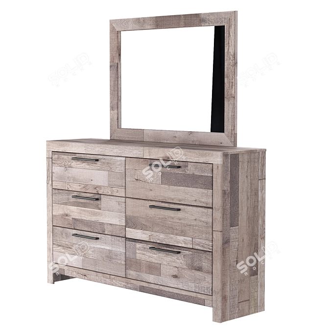 Effie Dresser and Mirror: Elegant and Functional 3D model image 2