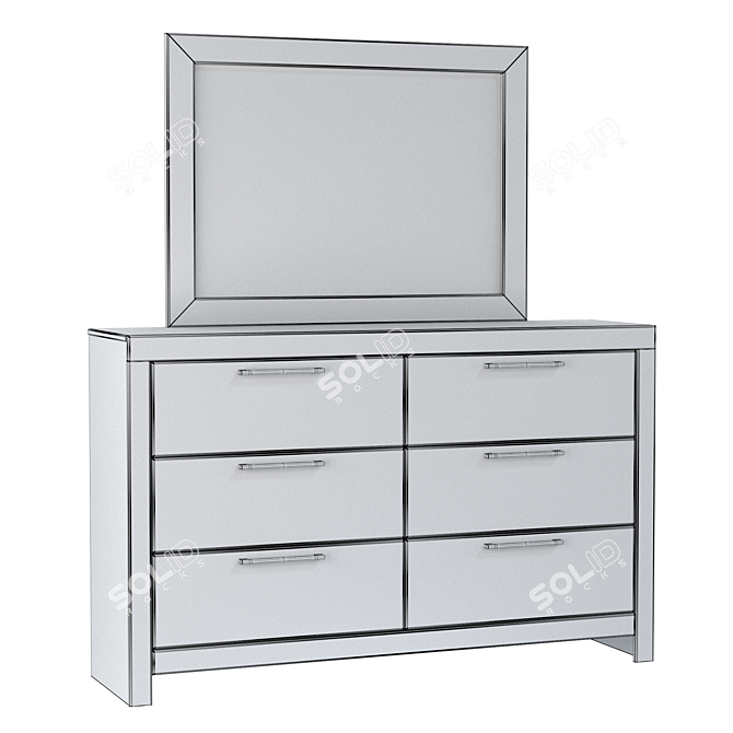 Effie Dresser and Mirror: Elegant and Functional 3D model image 4
