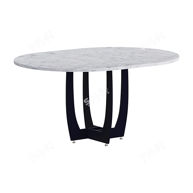 Elegant Marble and Graphite Table 3D model image 1