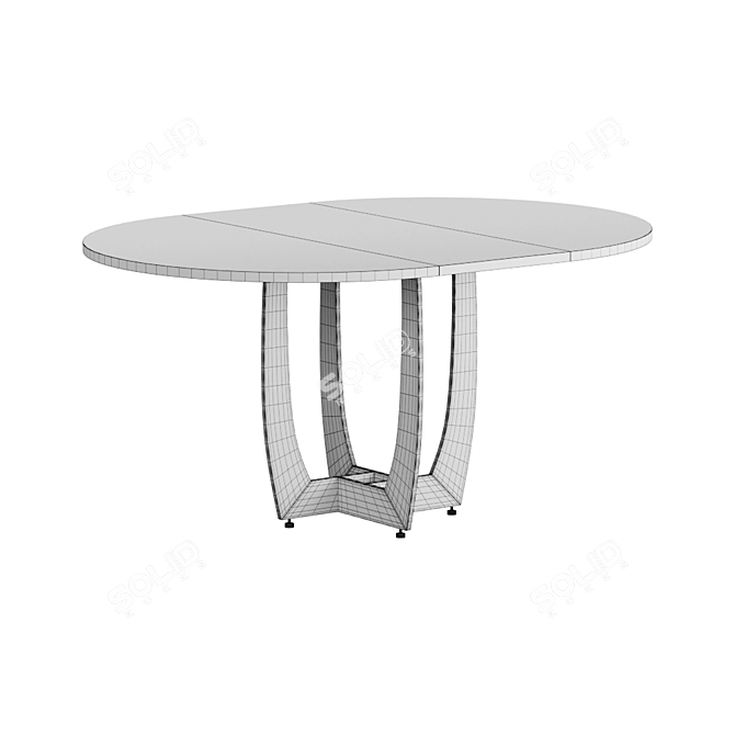 Elegant Marble and Graphite Table 3D model image 2