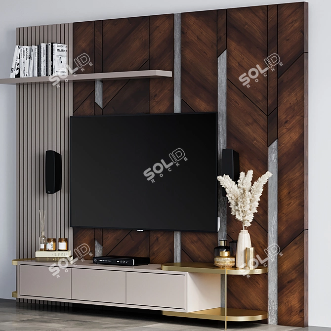 Modern TV Wall Unit Design 3D model image 3