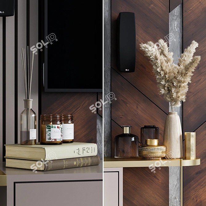 Modern TV Wall Unit Design 3D model image 5