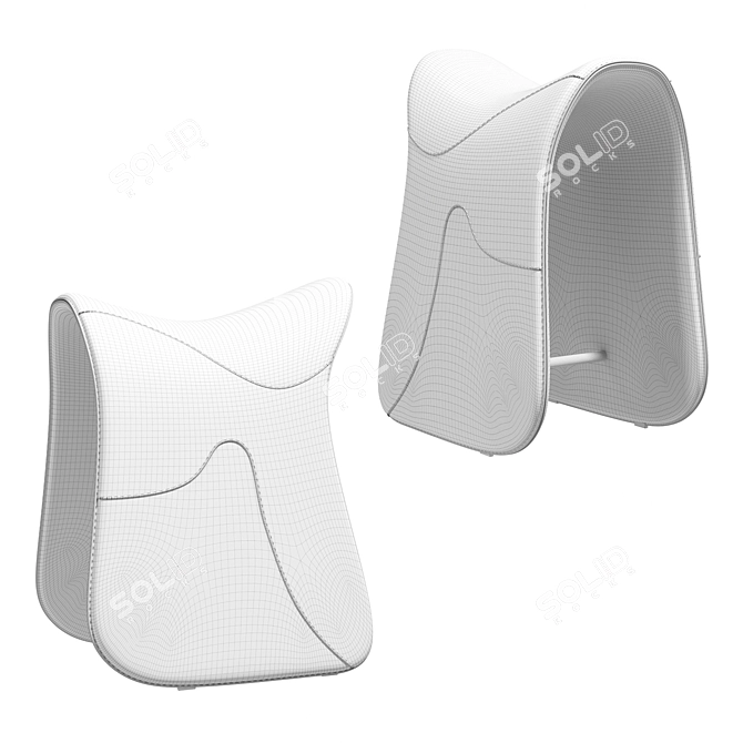 Pepe Equestrian Ottoman: Italian Craftsmanship 3D model image 3