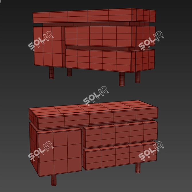 Geometric Elegance: NOOM Sideboard 3D model image 3