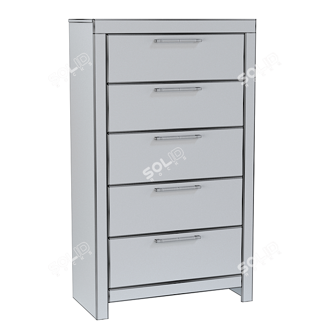 Effie Vintage 5-Drawer Chest 3D model image 5