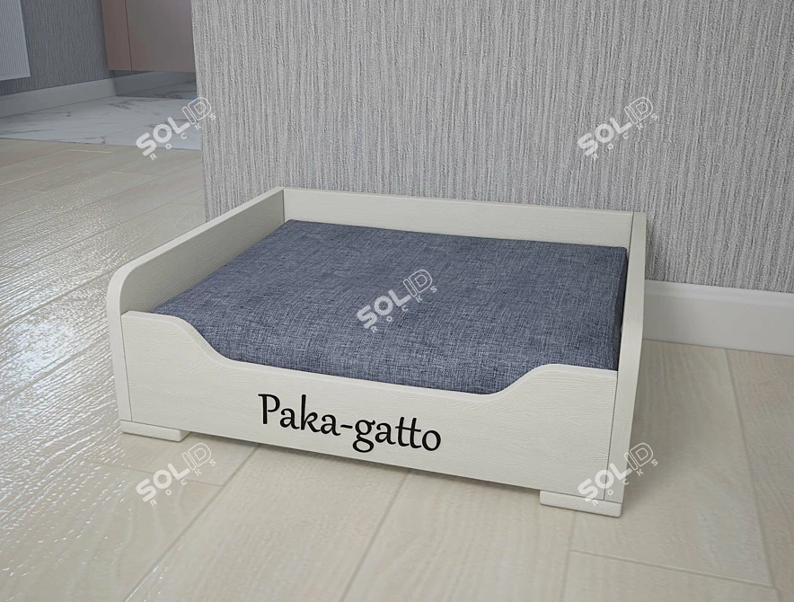 Cozy Pine Cat Bed 3D model image 1