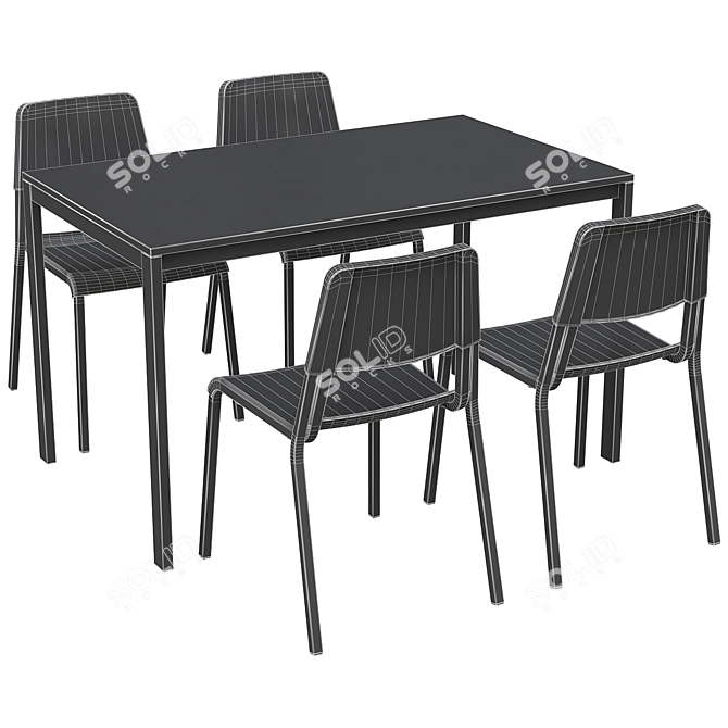 Modern White Dining Set: Melltorp & Teodores 3D model image 3