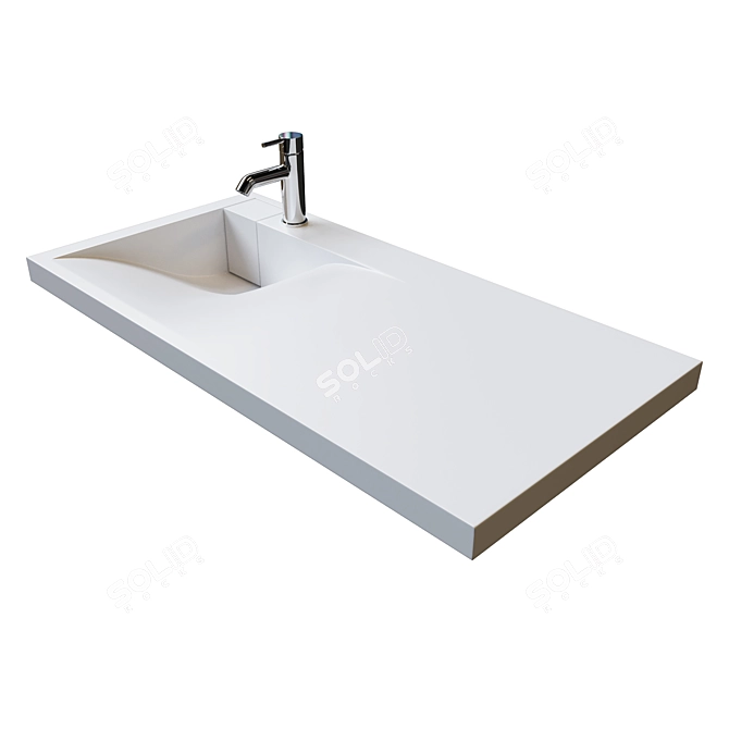 Siesta 100 Washbasin Set & VitrA Minimax S Mixer 3D model image 1