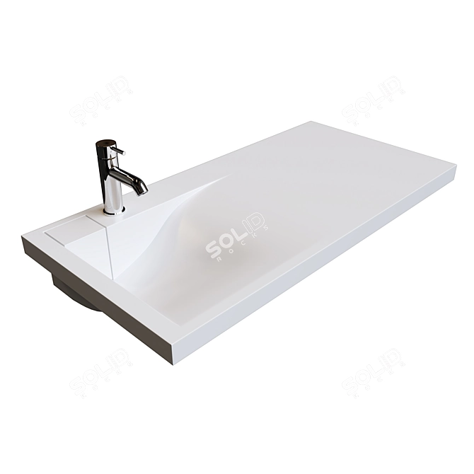 Siesta 100 Washbasin Set & VitrA Minimax S Mixer 3D model image 2