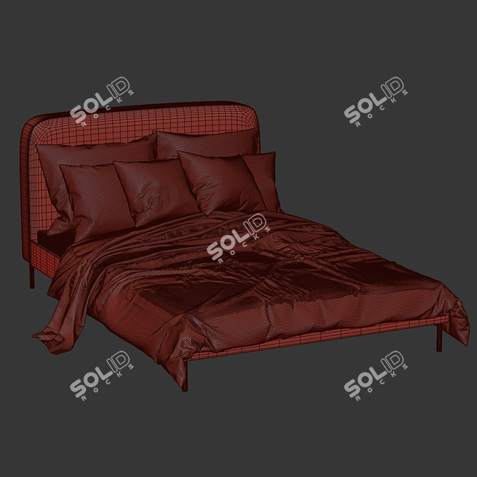 Sleek Modern Bed - 3dsmax & Obj 3D model image 4