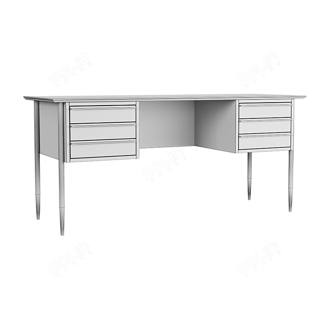 Scandinavian Style Bruni Black Work Table 3D model image 2