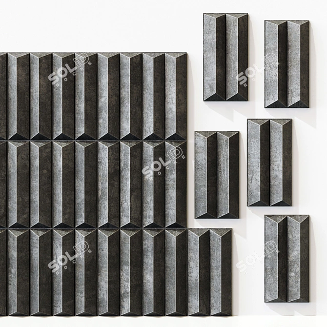 Prismatic Concrete Wall Tile 3D model image 3