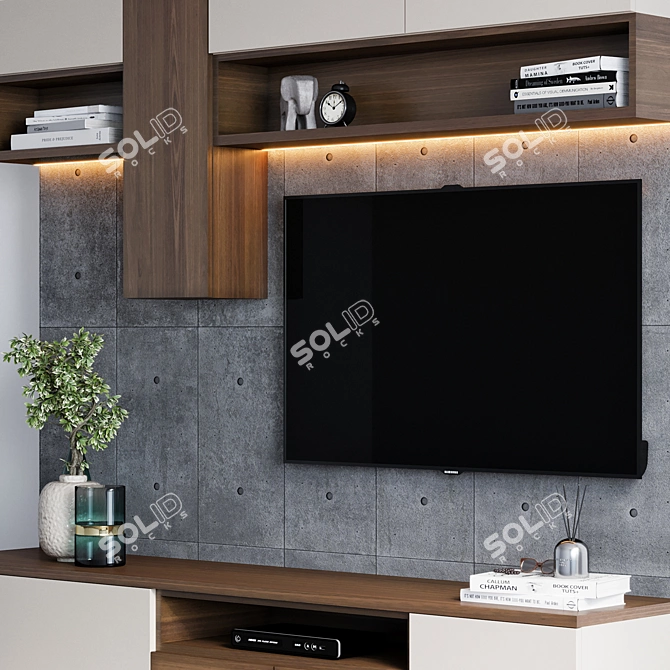 Modern TV Wall Mount Stand 3D model image 3
