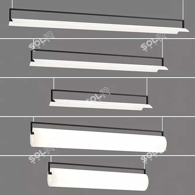 Sleek Kontur Hanging Lamp 3D model image 1