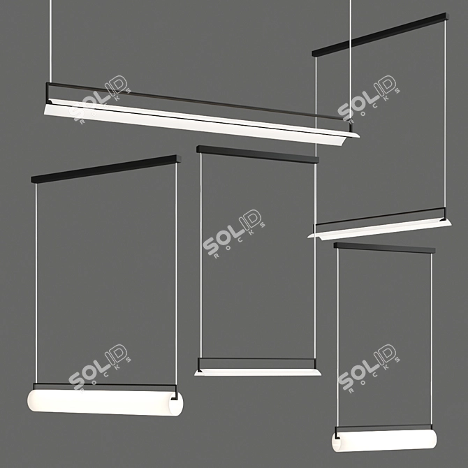 Sleek Kontur Hanging Lamp 3D model image 2