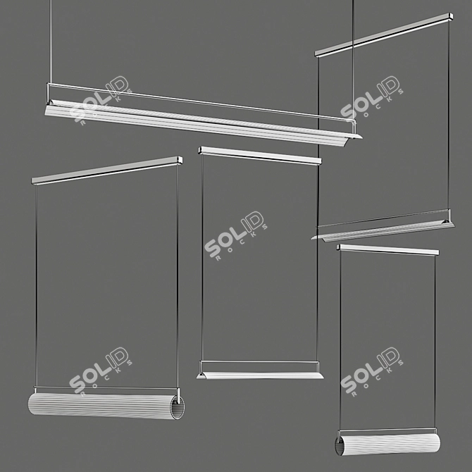 Sleek Kontur Hanging Lamp 3D model image 3