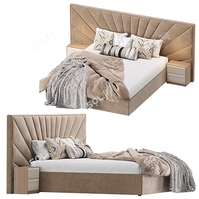 Cazarina Elegant Bed 3D model image 2