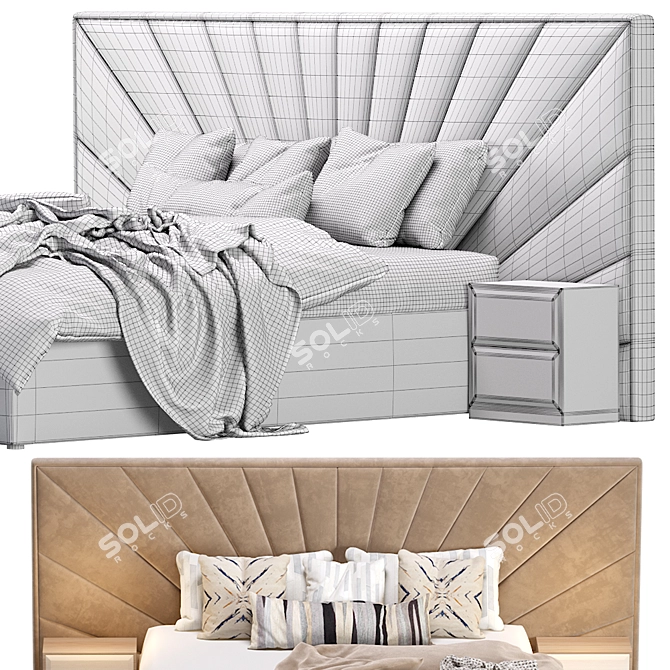 Cazarina Elegant Bed 3D model image 6