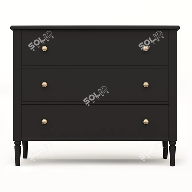 Elegant Blues Dresser: 100x83x53 cm 3D model image 5