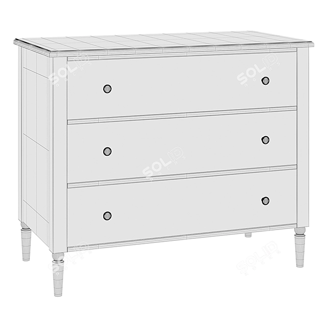 Elegant Blues Dresser: 100x83x53 cm 3D model image 7