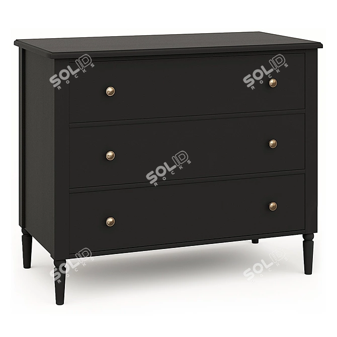 Elegant Blues Dresser: 100x83x53 cm 3D model image 10