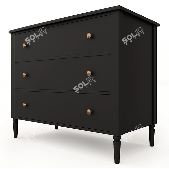 Elegant Blues Dresser: 100x83x53 cm 3D model image 11