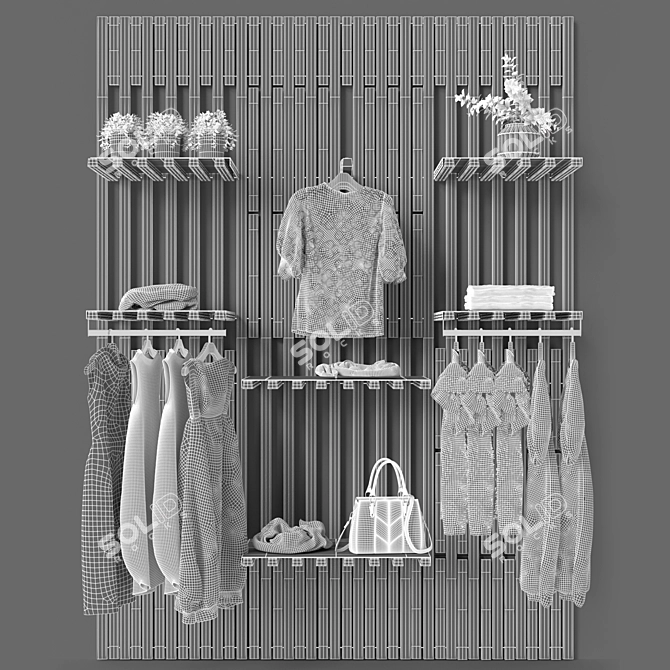 Modern Wardrobe Hanger 3D model image 4