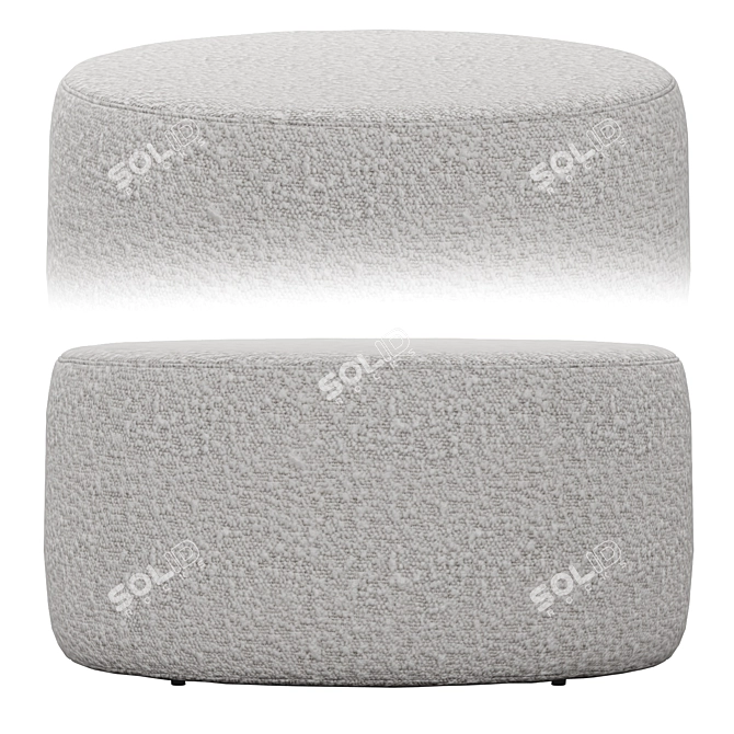 Elegant Boucle Ottoman by Kardiel 3D model image 2