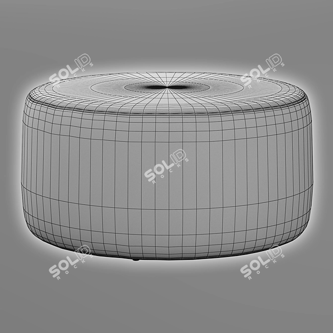 Elegant Boucle Ottoman by Kardiel 3D model image 3