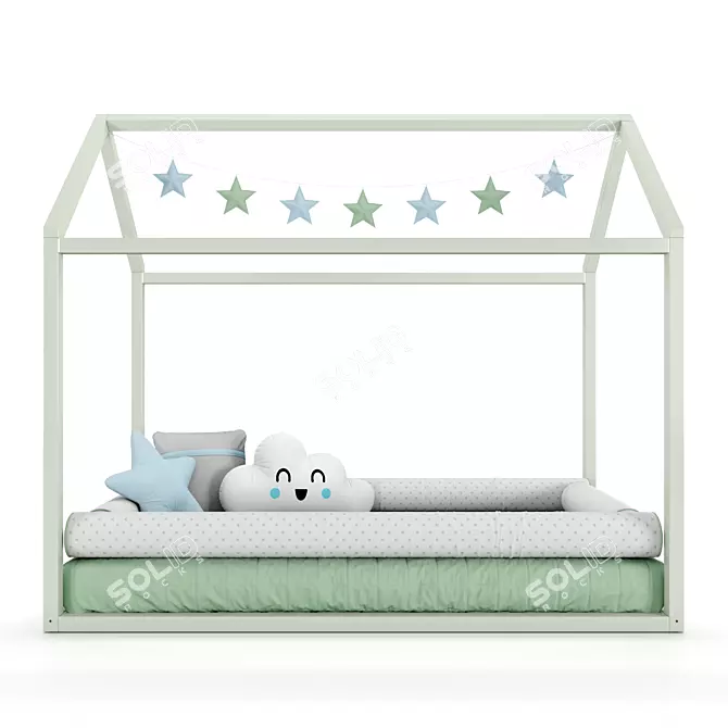 Green Dream Montessori Bed 3D model image 1