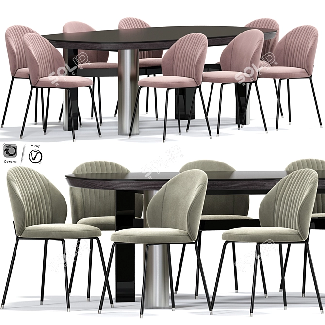 Elegant Eichholtz EN Dining Chair 3D model image 1