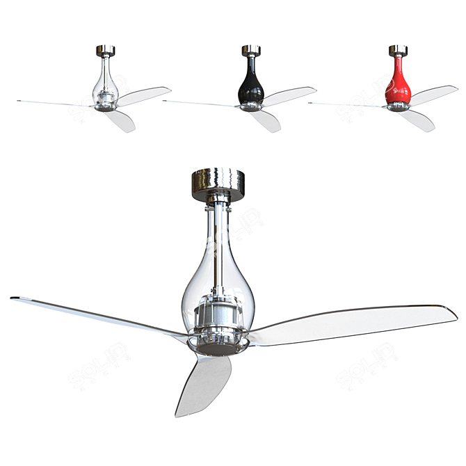 Sleek Faro Ceiling Fan 3D model image 1