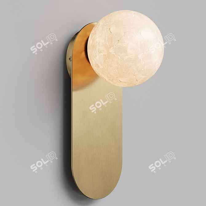 Marble Oval Lampatron 3D model image 1