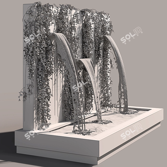 Ivy Wall Fountains: Serene Elegance 3D model image 4