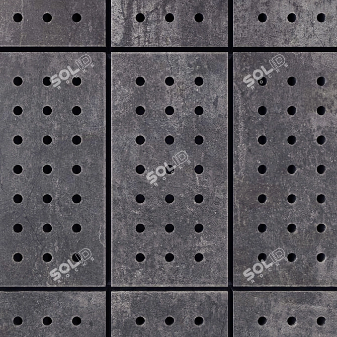 Smooth Concrete Wall Tile 3D model image 4