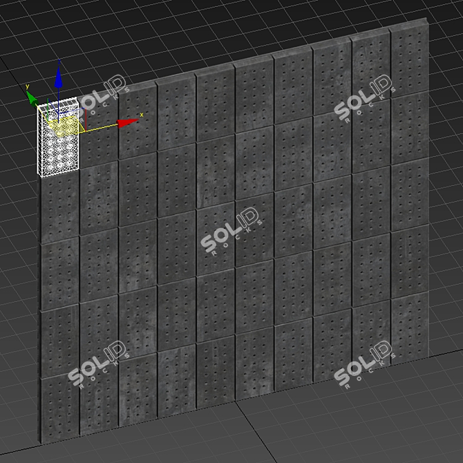 Smooth Concrete Wall Tile 3D model image 5