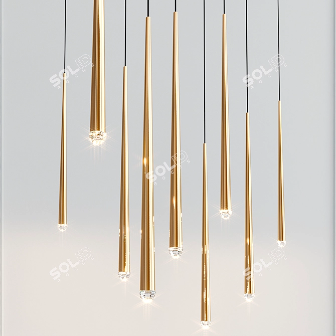 Aquitaine Round Chandelier: Modern Art-deco Style 3D model image 2