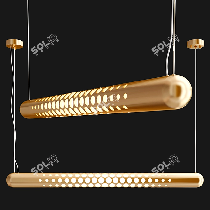 Hetta Matte Gold Pendant Lamp 3D model image 1