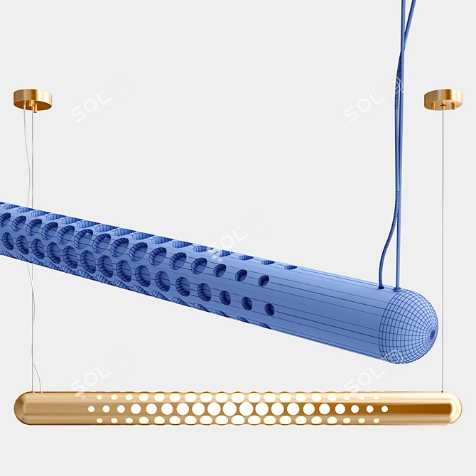 Hetta Matte Gold Pendant Lamp 3D model image 2